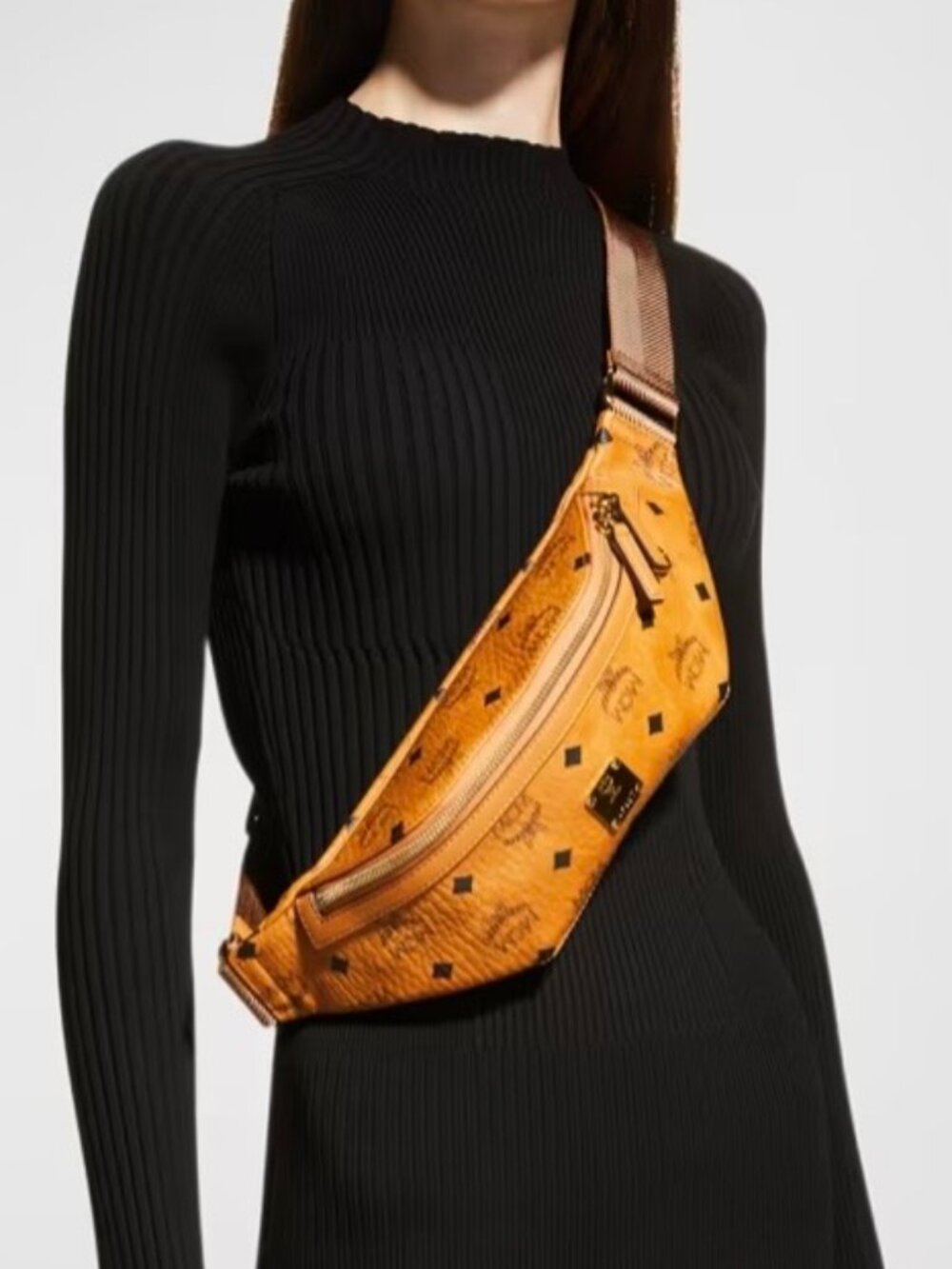 MCM Fursten Belt Bag in Visetos /Cognac /Style # MMZAAFI04CO001